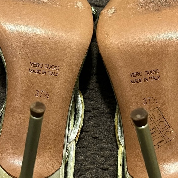 Rene Caovilla Y2K Green Rhinestone Strappy Heels - Picture 8 of 12